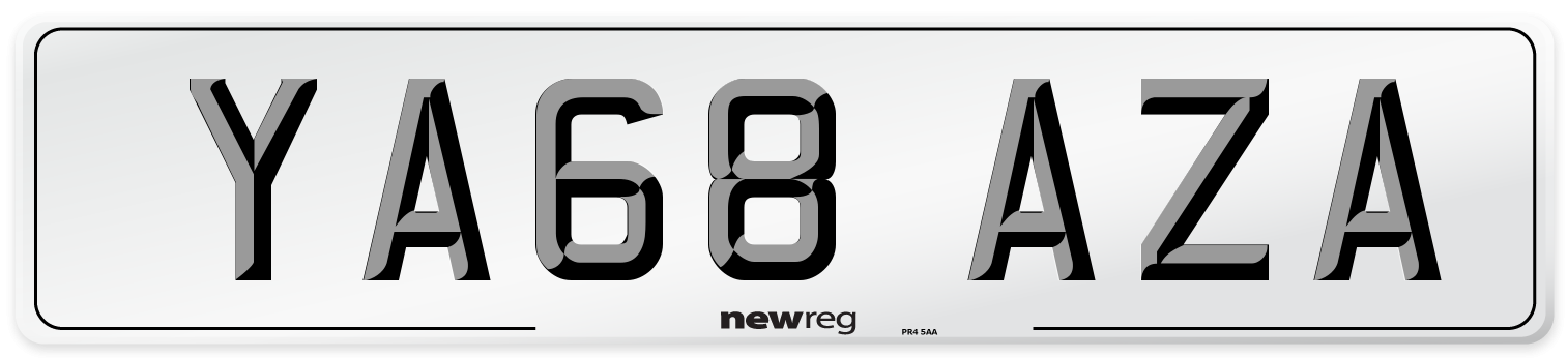 YA68 AZA Number Plate from New Reg